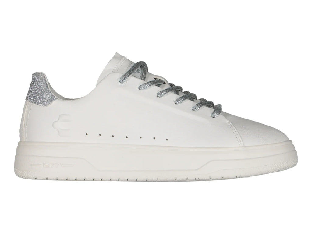 Tenis Charly Classic Blanco y Plata para Mujer