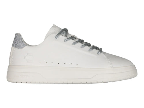 Tenis Charly Classic Blanco y Plata para Mujer