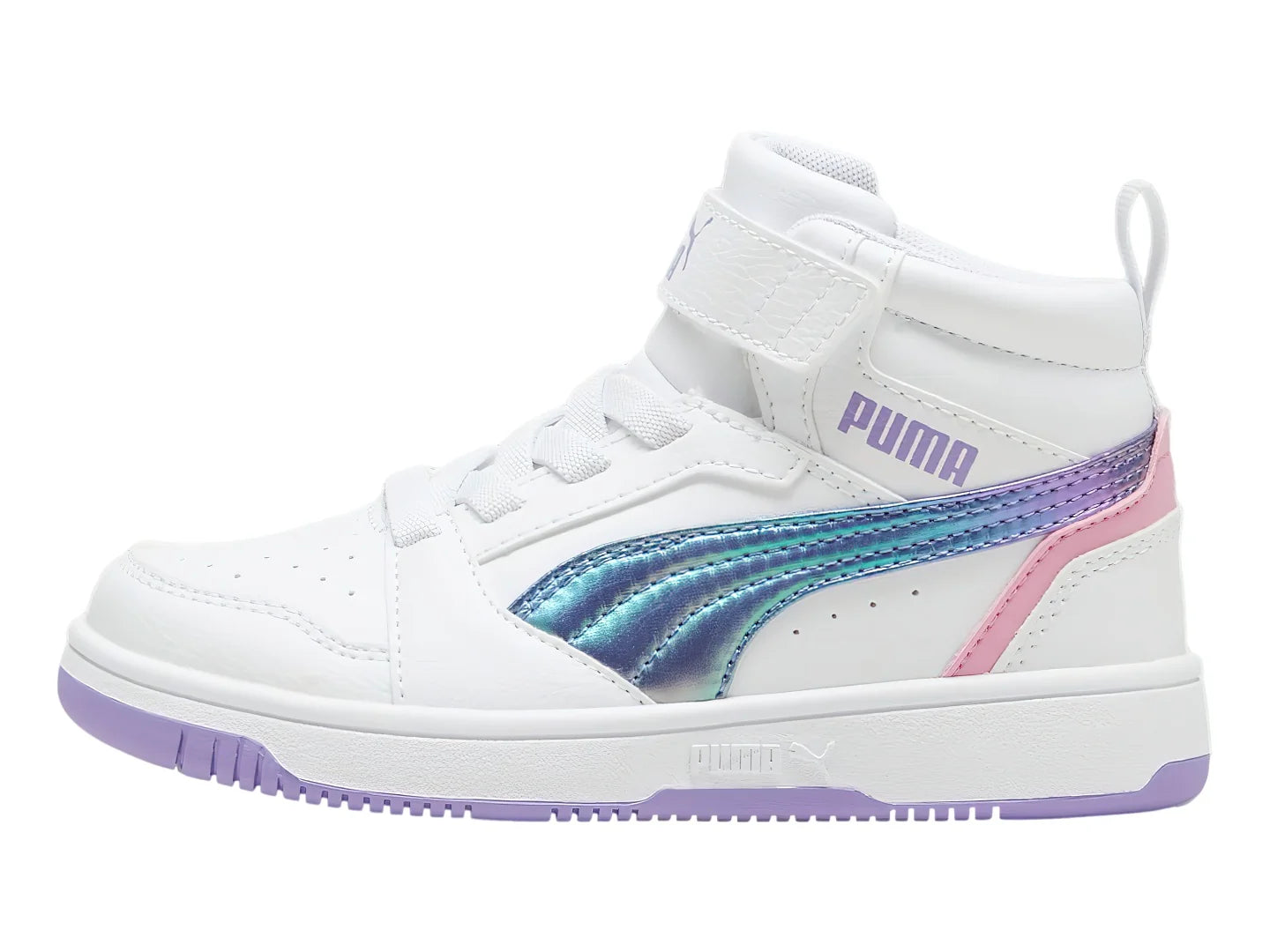 Tenis PUMA Rebound V6 Mid Blancos para Niña