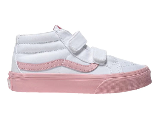 Tenis Vans Sk8 Mid Reissue V Rosa y Blanco para Niña