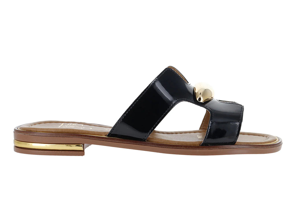 Sandalias Luna Rosa Negro Charol para Mujer