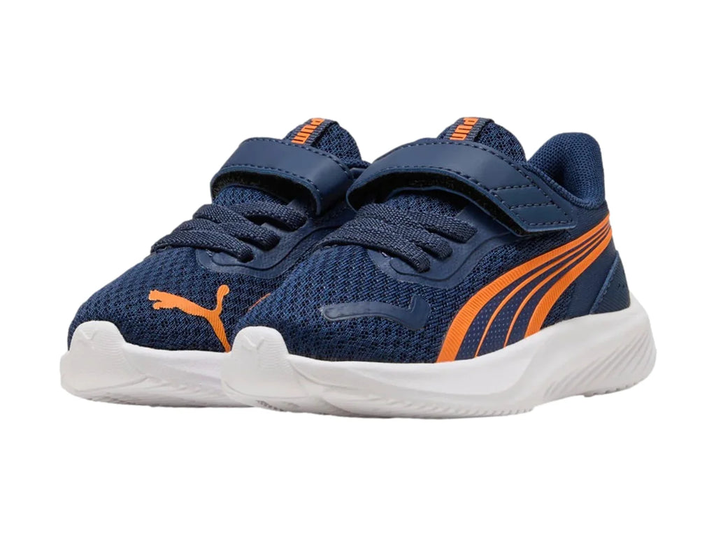 Tenis Puma Pounce AC Azul y Naranja para Niño