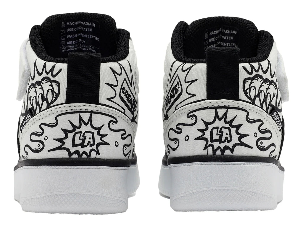 Tenis Skechers Sport Court 92 Blanco y Negro para Niño