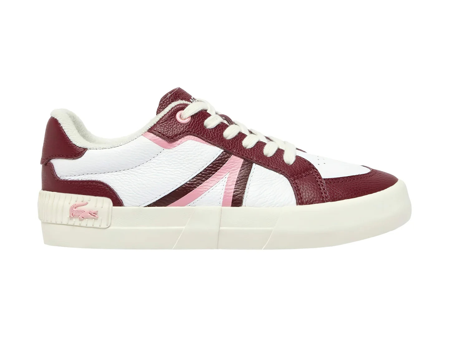 Tenis Lacoste Borgoña y Blanco para Mujer