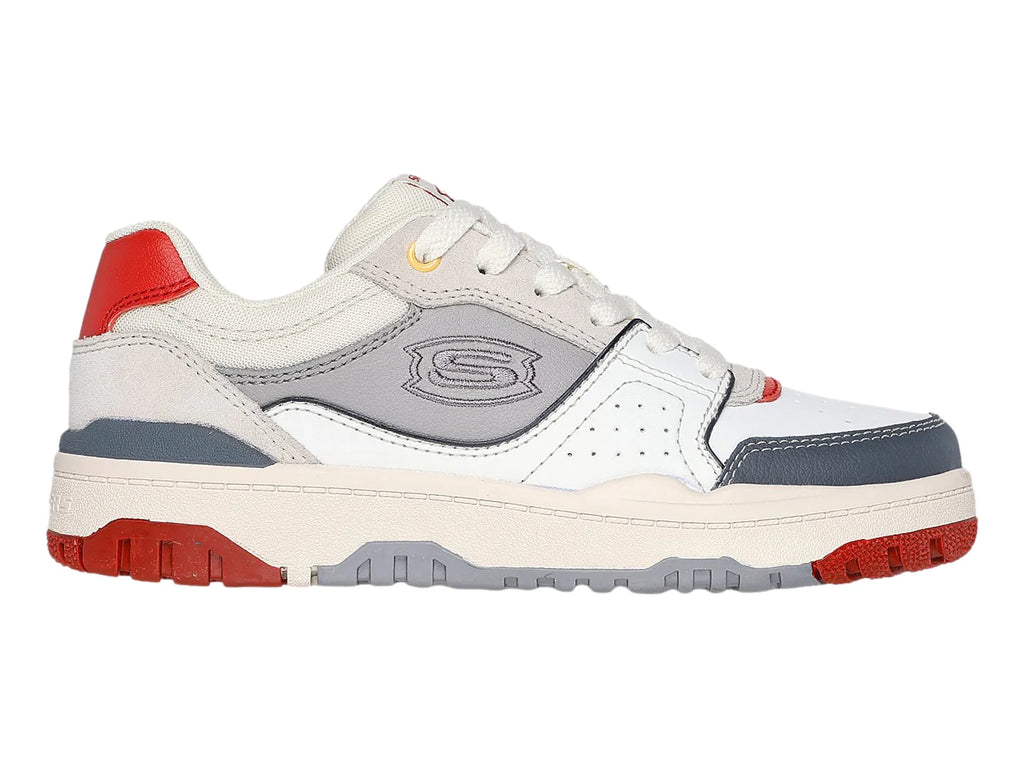 Tenis Skechers Street B Blanco y Rojo para Niño