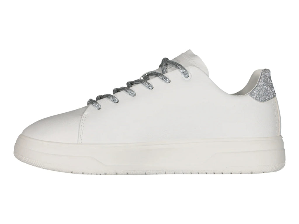 Tenis Charly Classic Blanco y Plata para Mujer