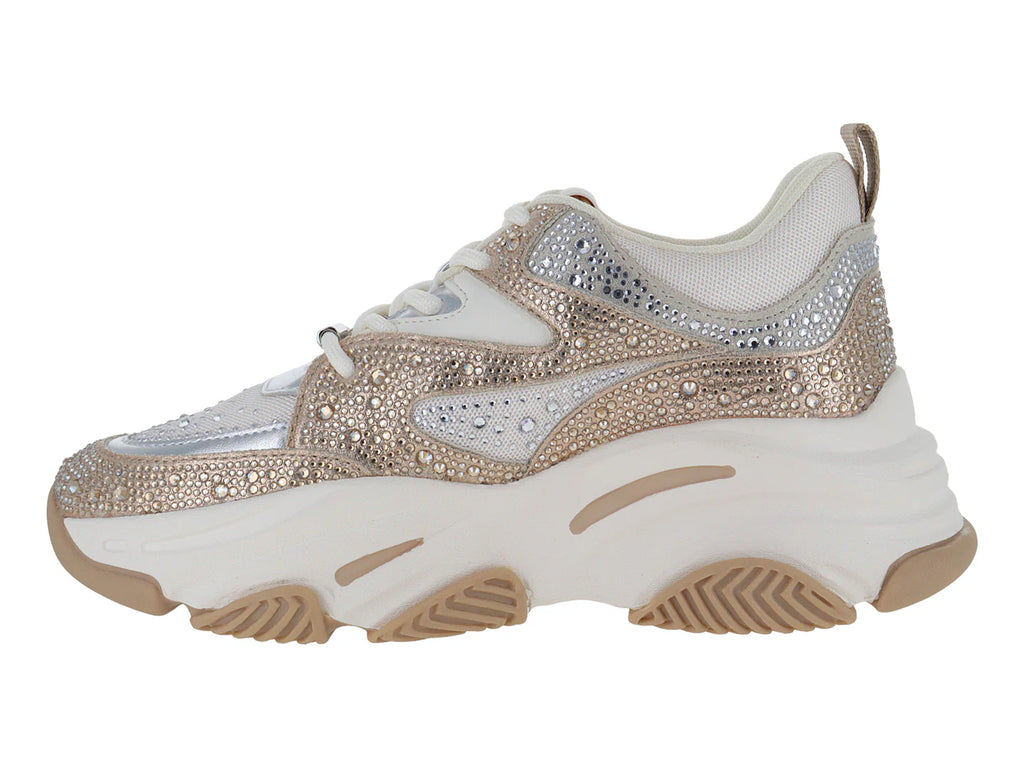 Tenis Steve Madden Privy Silver Gold Coin para Mujer