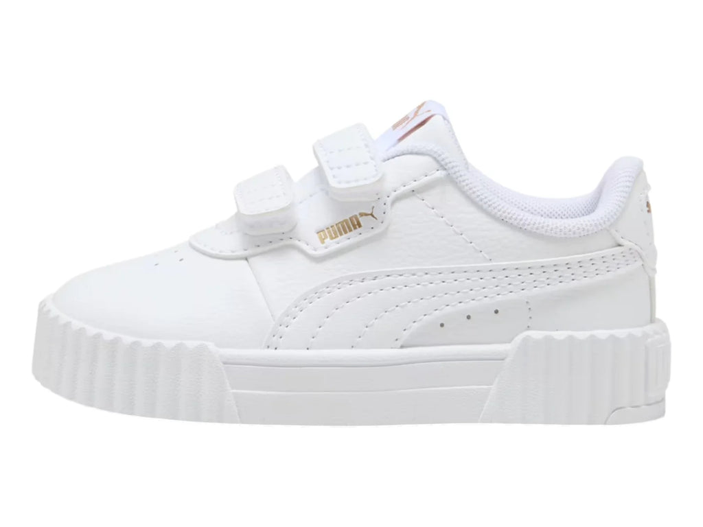 Tenis PUMA Carina 30 V Blanco y Oro para Niña
