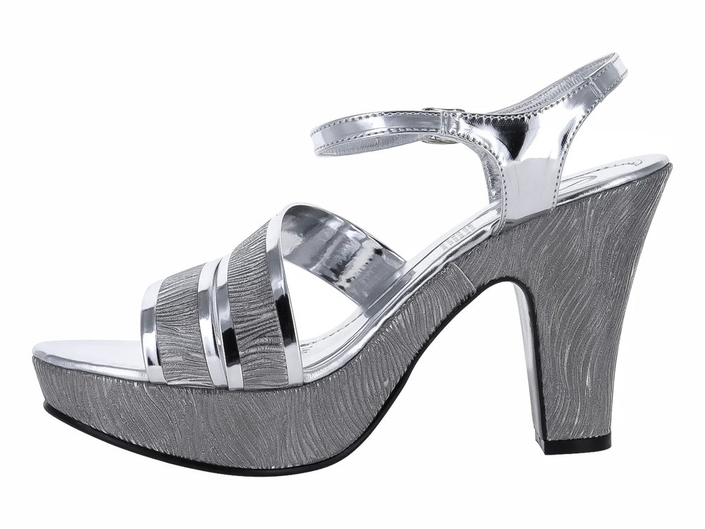 Sandalias Plataforma Roze Color Plata para Mujer