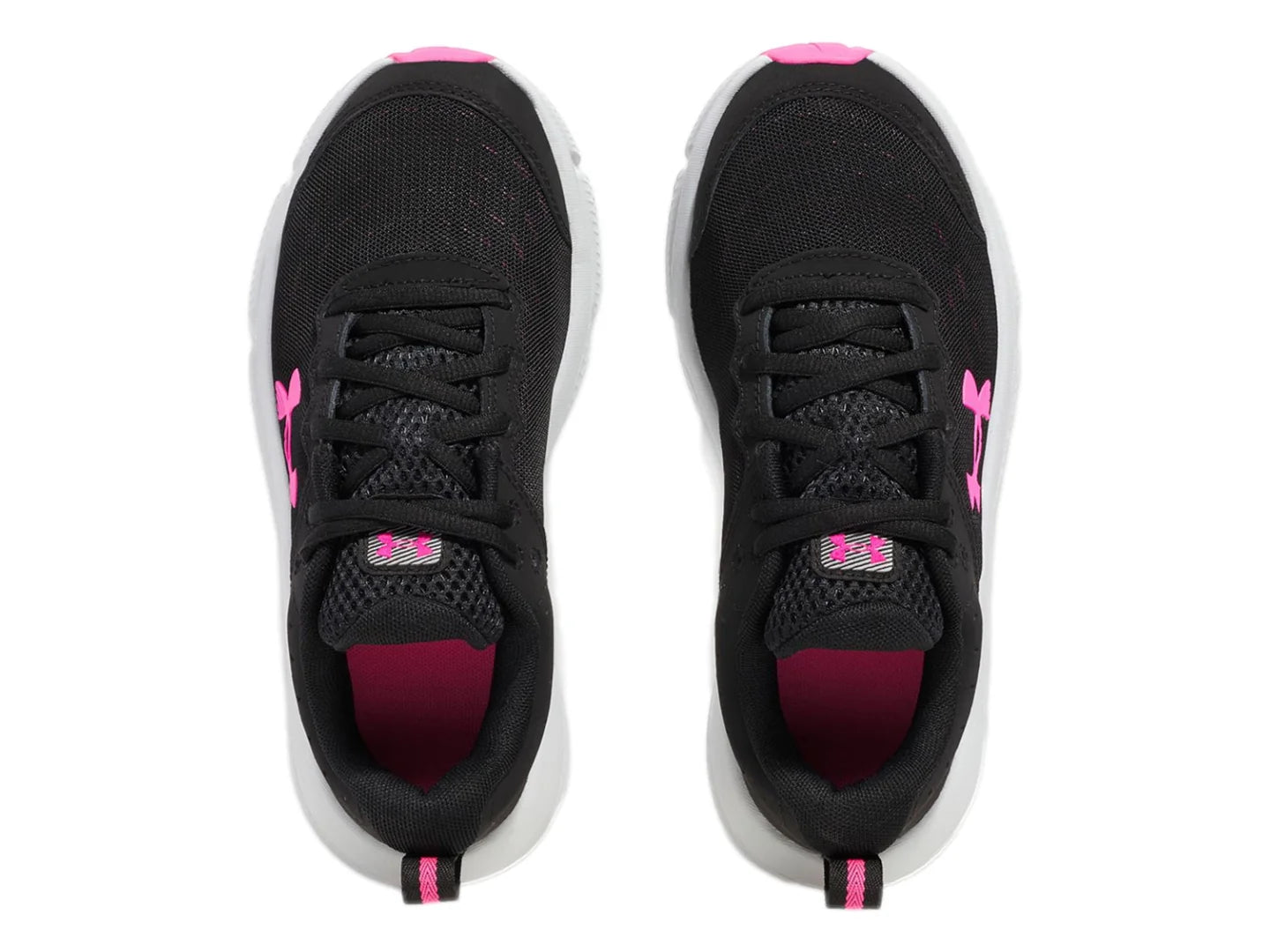 Tenis Under Armour Assert 10 Negro con Rosa para Niña