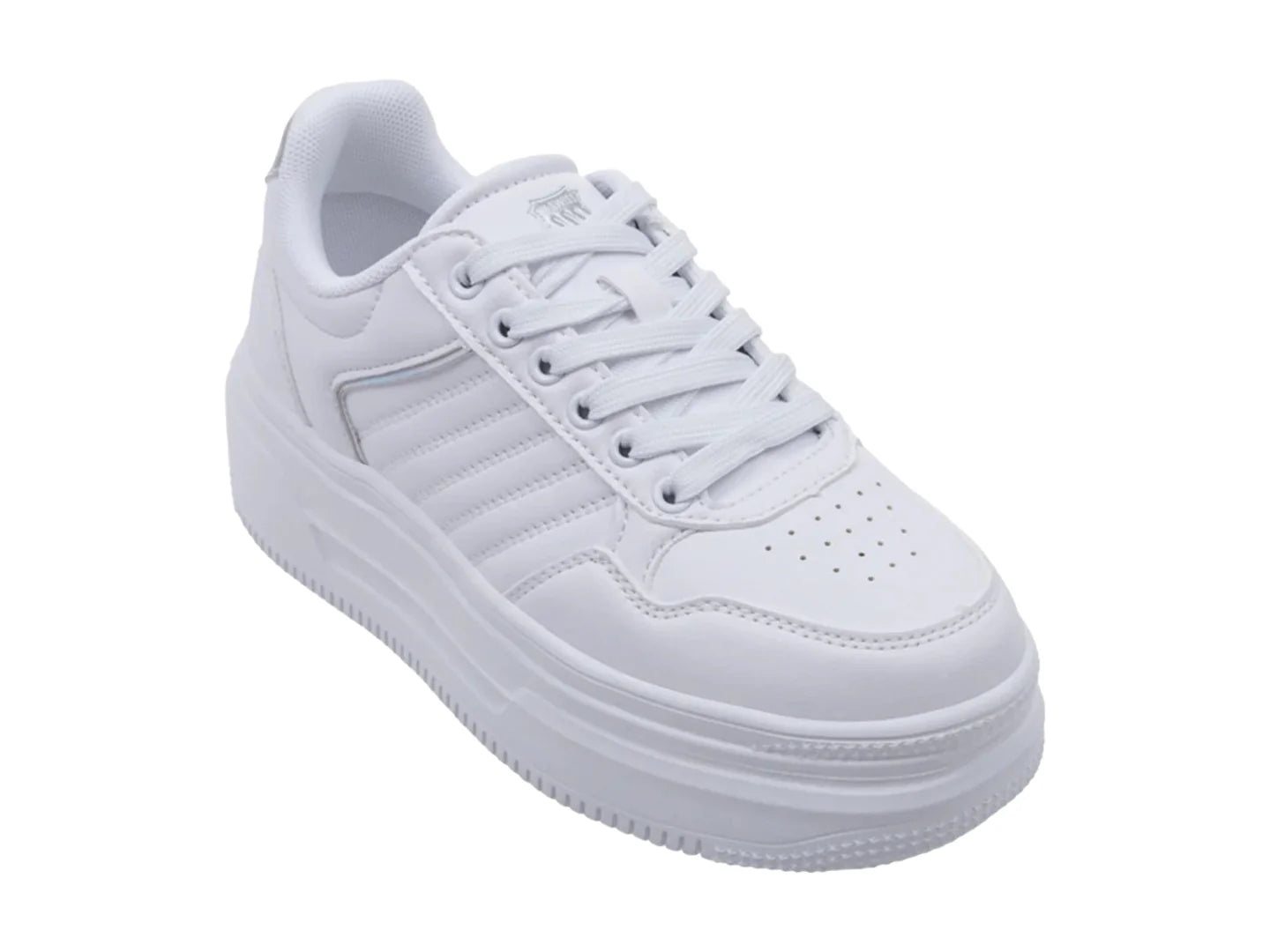 Tenis K Swiss Brigid Blanco y Plata para Mujer