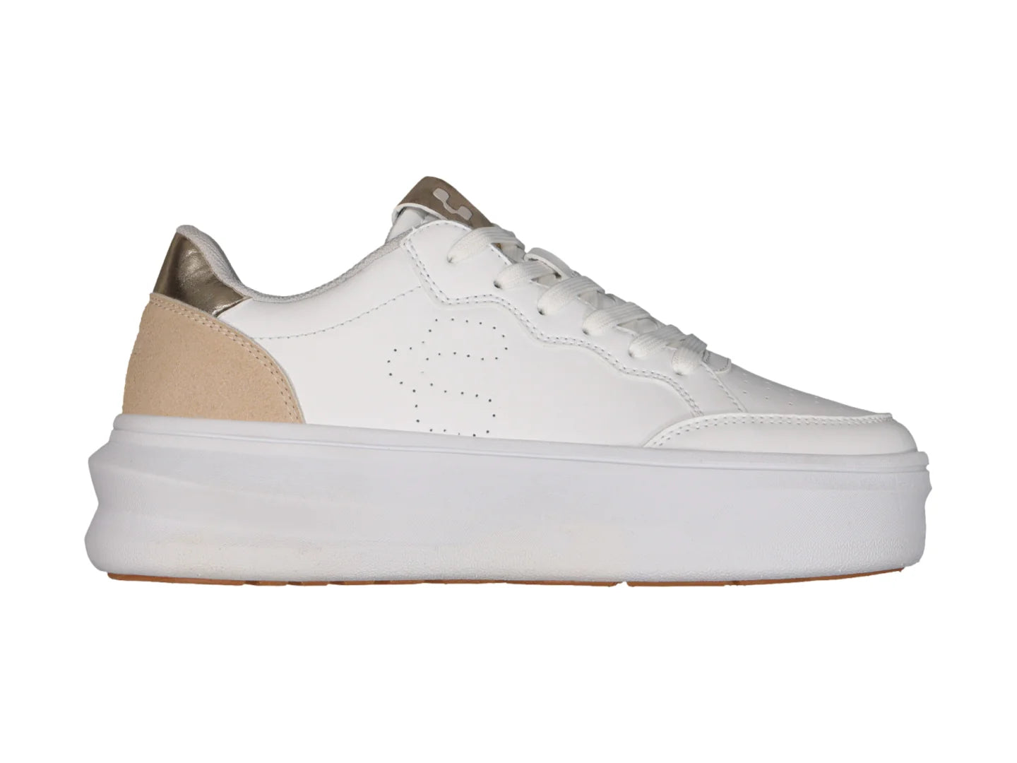 Tenis Charly Blancos con Detalles Camel para Mujer