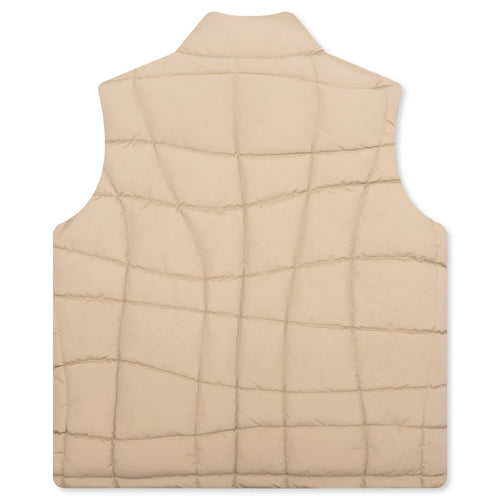 Waved Alien Puffer Vest Tan
