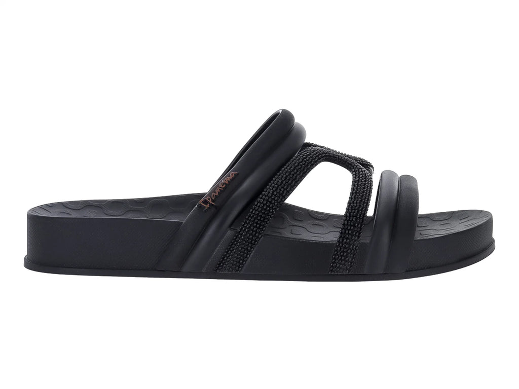 Sandalias Ipanema Slide Negro y Marrón para Mujer