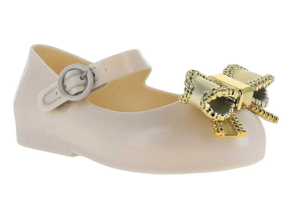 Zapatos Mary Jane Mini Melissa Beige y Oro para Niña