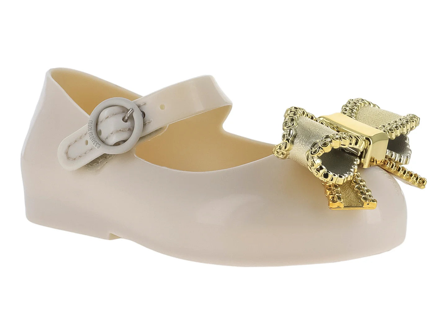 Zapatos Mary Jane Mini Melissa Beige y Oro para Niña