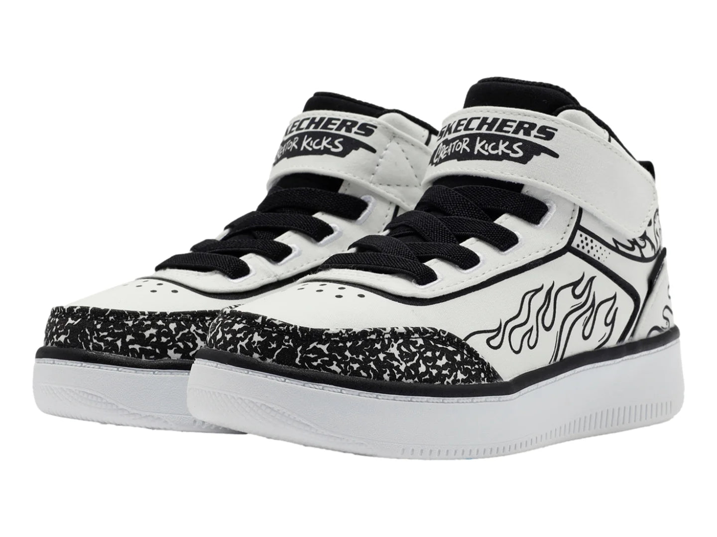 Tenis Skechers Sport Court 92 Blanco y Negro para Niño