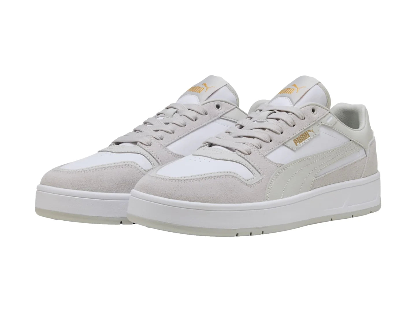 Tenis PUMA Court Classic Street SD Blanco y Gris para Hombre