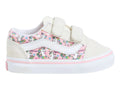 Tenis Vans Old Skool V Blanco y Rosa para Niña
