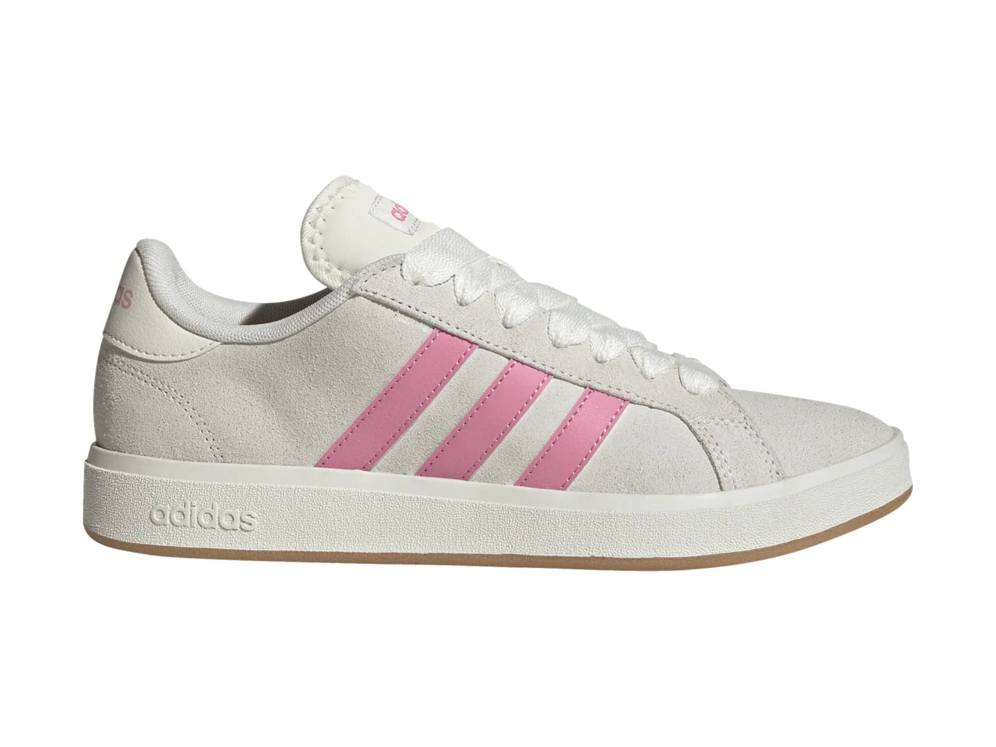 Tenis Adidas Grand Court Base 00 Blanco y Rosa para Mujer