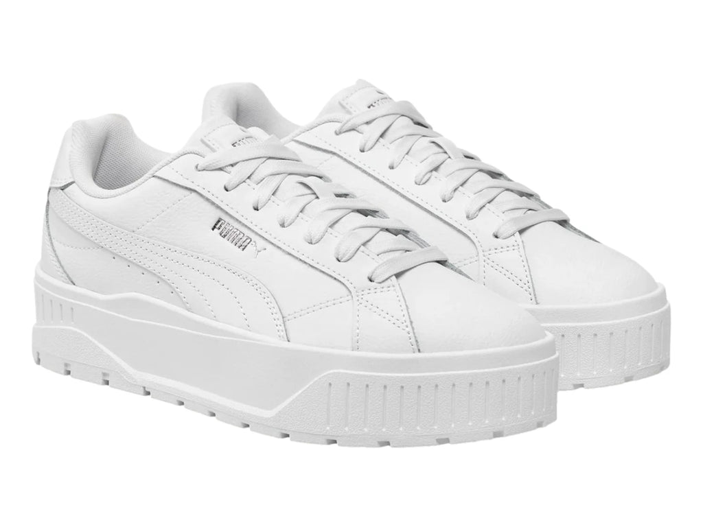 Tenis PUMA Karmen II Jr Blancos y Plata para Niña