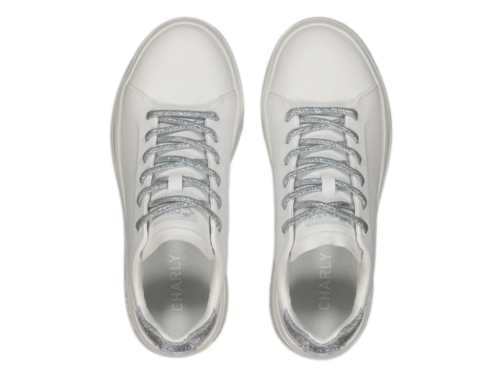 Tenis Charly Classic Blanco y Plata para Mujer