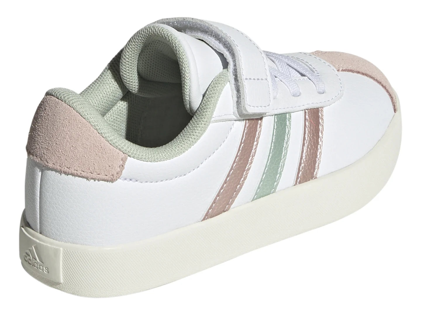 Tenis Adidas VL Court 30 K Blanco y Rosa para Niña