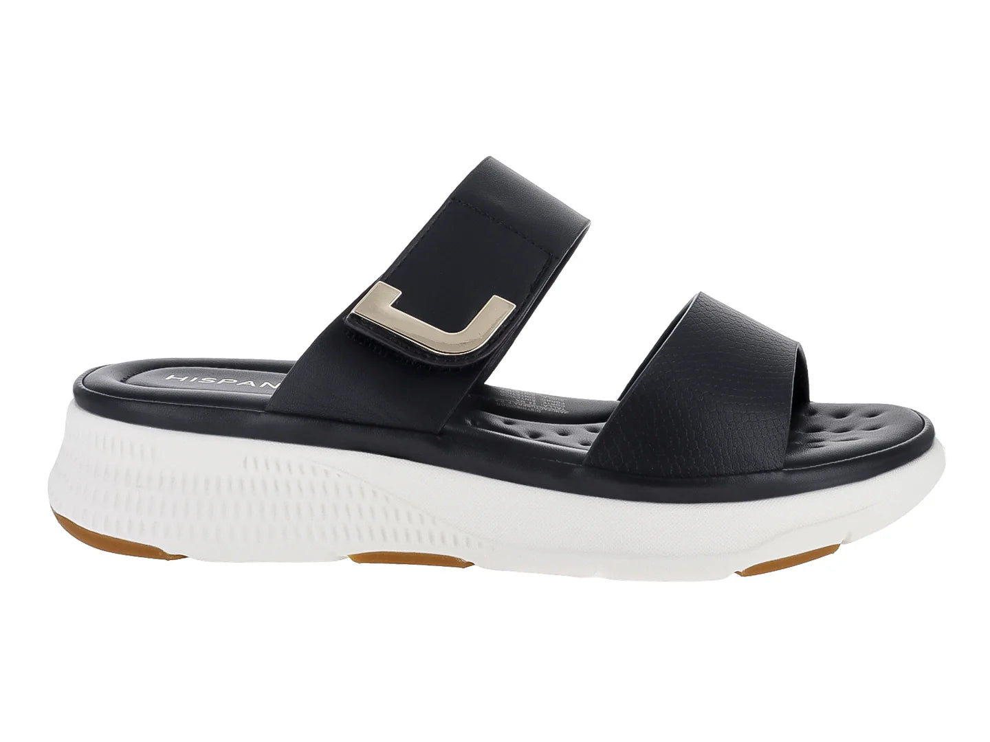 Hispana Sandalias Slide Negro para Mujer