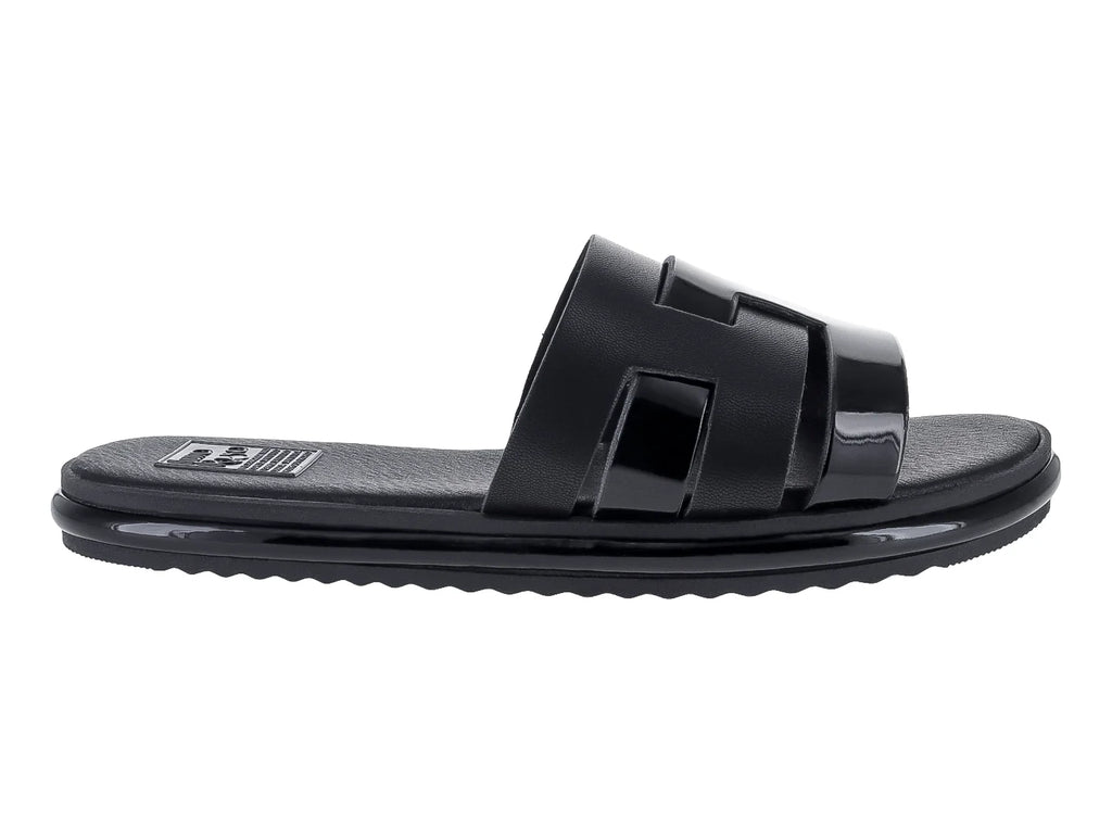 Sandalias Luna Rosa Negro Charol para Mujer