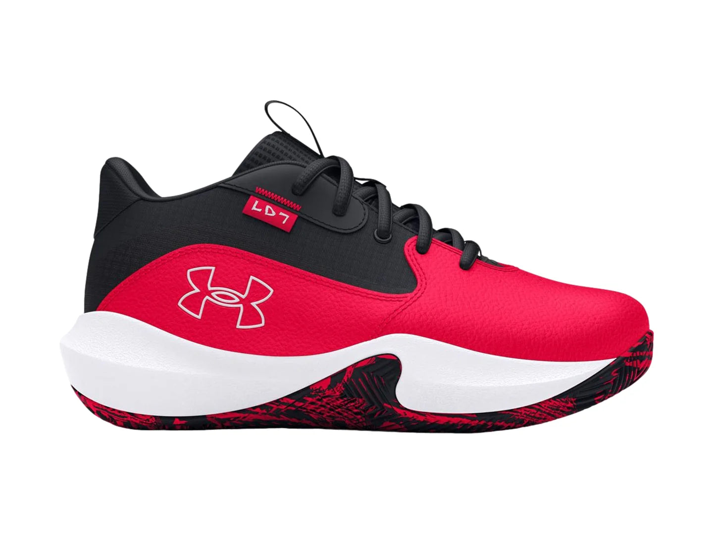 Tenis Under Armour PS Lockdown 7 Rojo y Negro para Niño