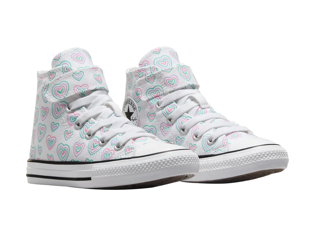 Tenis Converse CTAS HI Blanco y Rosa para Niña