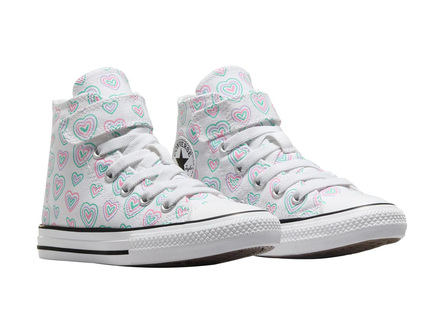 Tenis Converse CTAS HI Blanco y Rosa para Niña