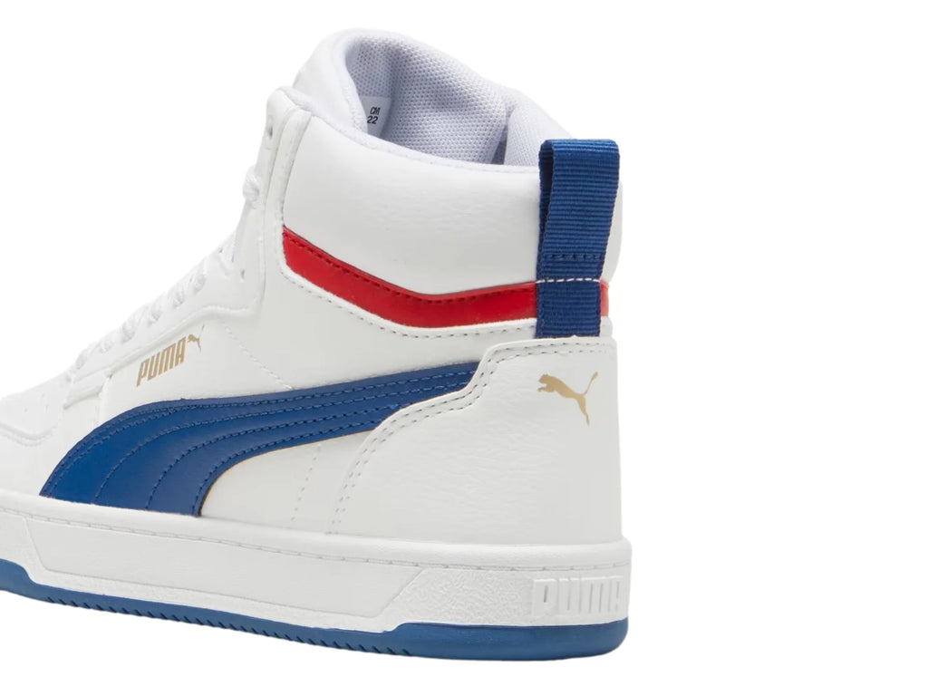 Tenis PUMA Caven 20 Mid Blanco y Azul para Niño
