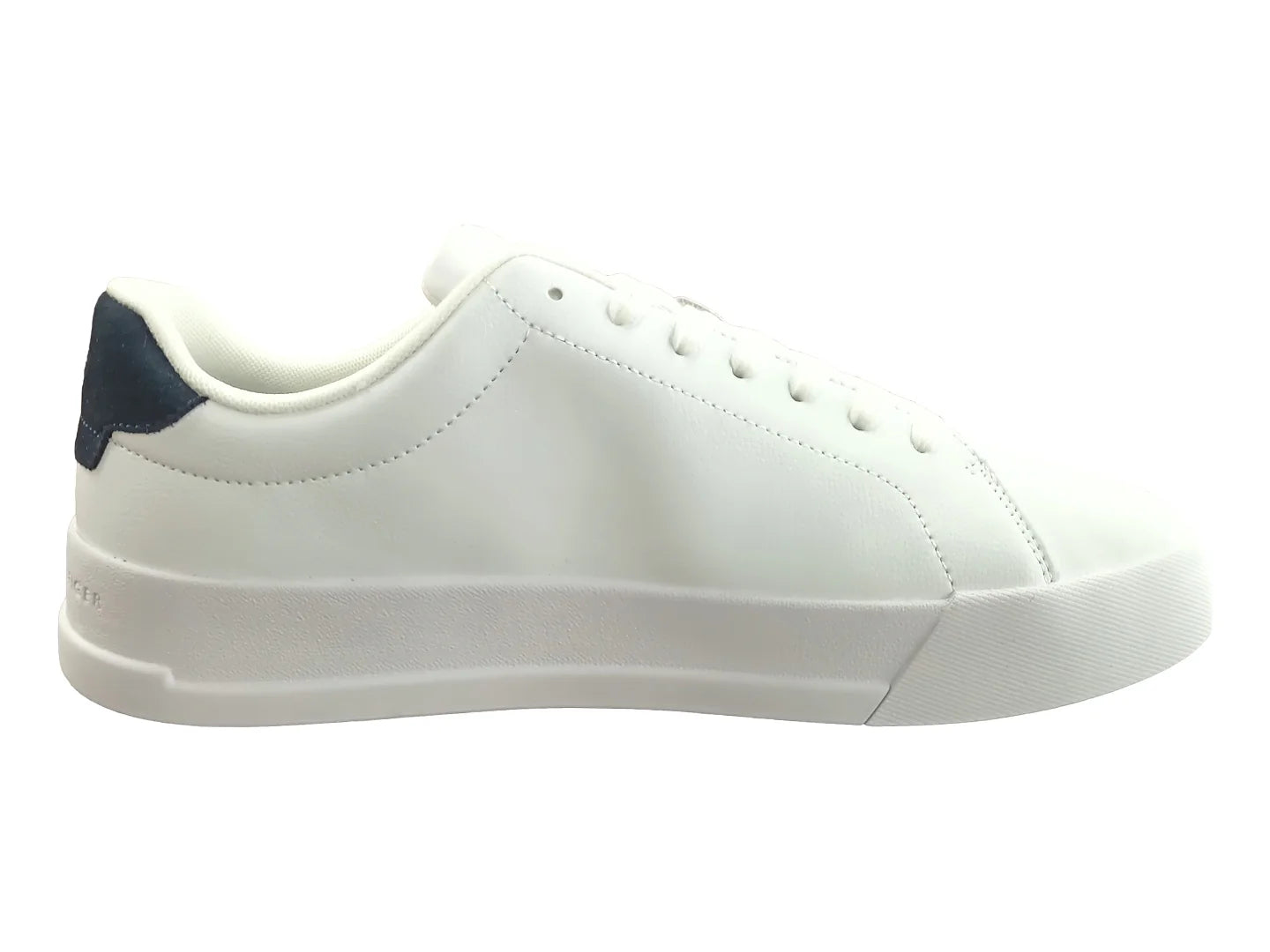 Tenis Tommy Hilfiger TH Court Leather Blanco y Azul para Hombre