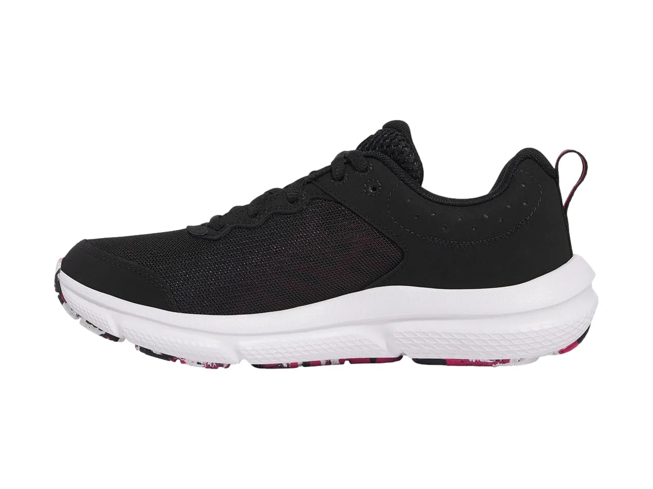 Tenis Under Armour Charged Assert 10 Negro y Rosa para Mujer