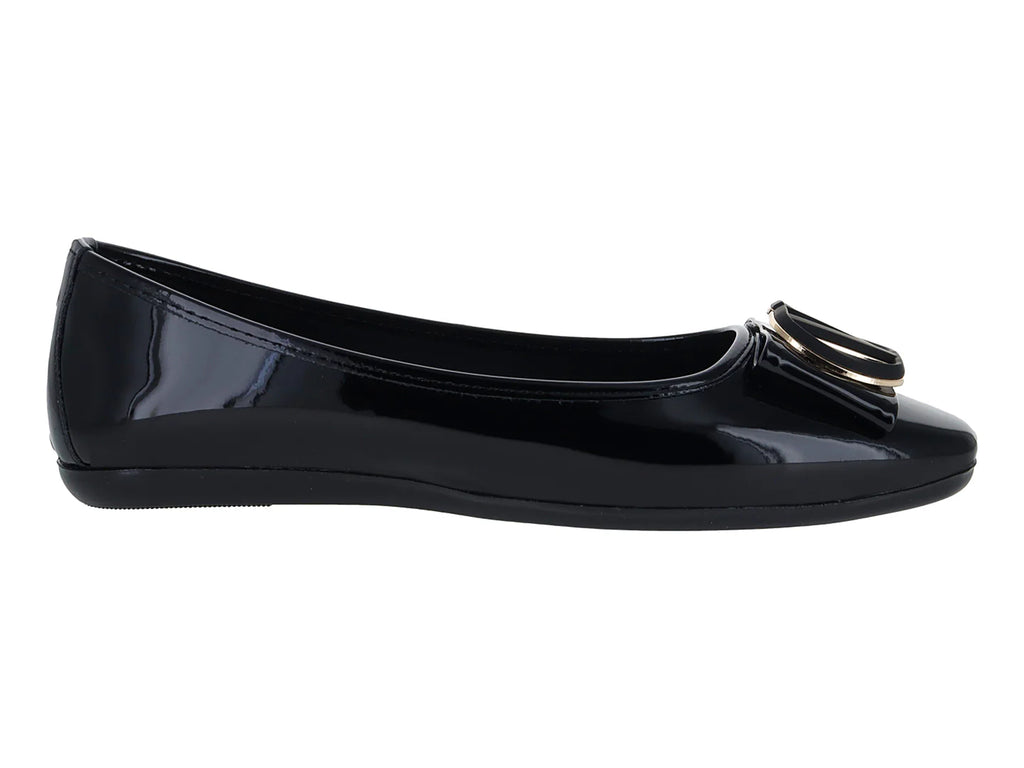 Zapatos Flats Luna Rosa Negro de Charol para Mujer