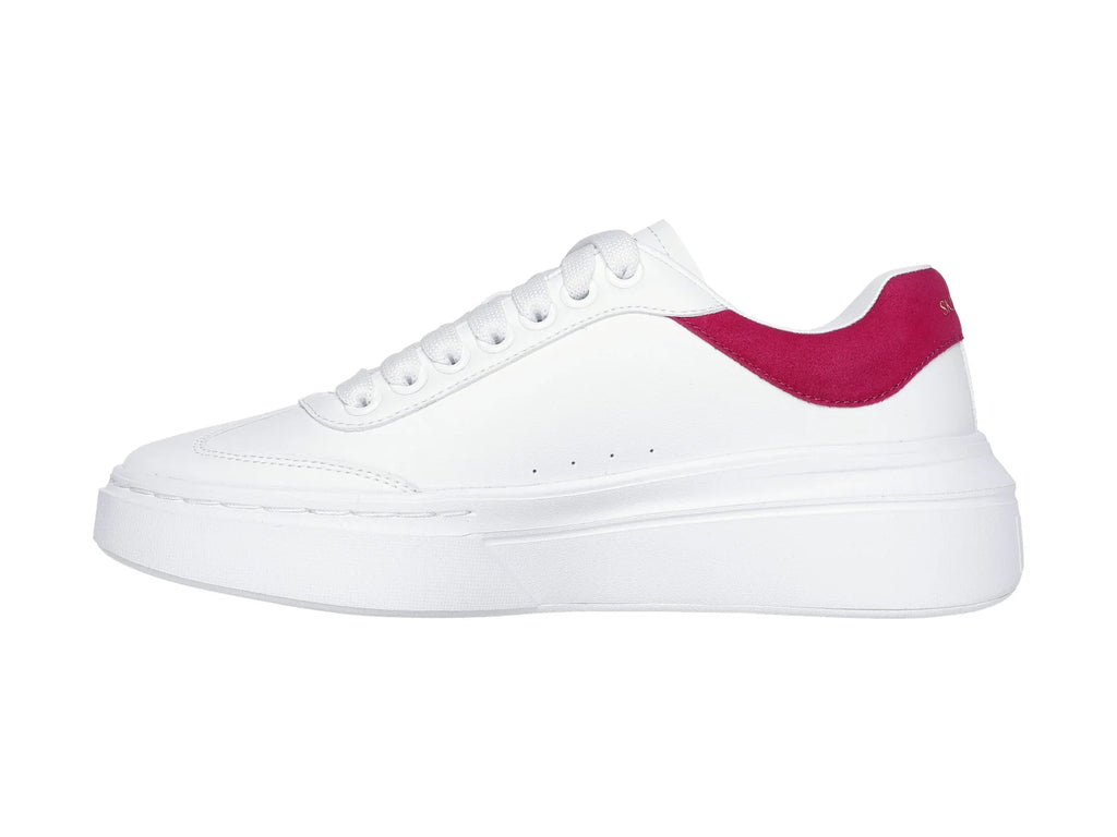 Tenis Skechers Court Classics Blanco y Fucsia para Mujer