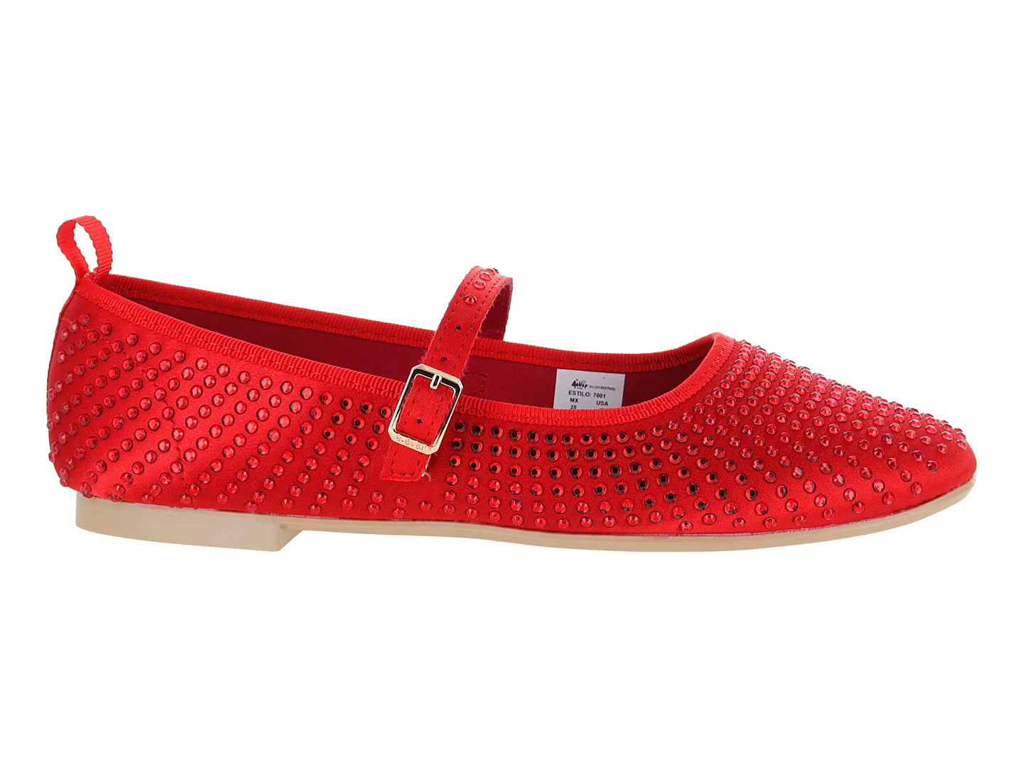 Flats Luna Rosa Rojas para Mujer