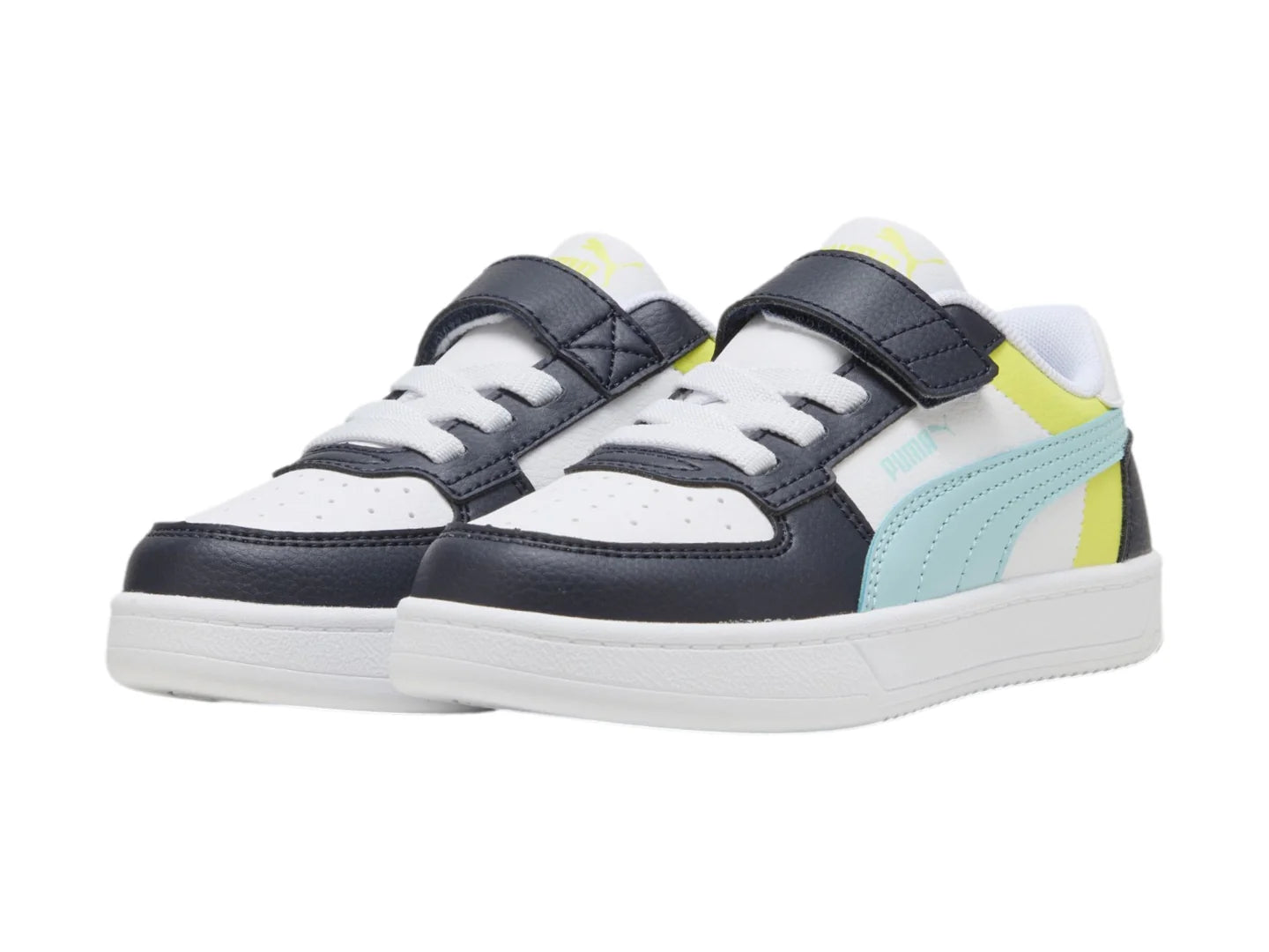 Tenis PUMA Caven 20 Block Blanco y Azul para Niño