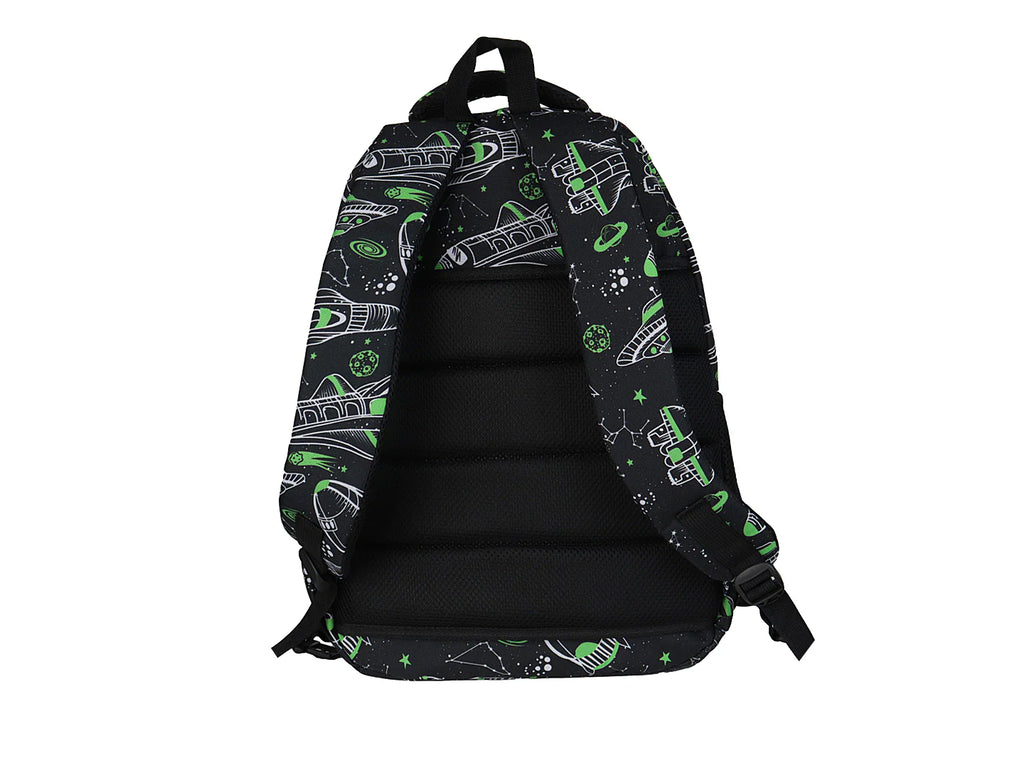 Mochila Terry Nave Espacial Verde Negro para Niño