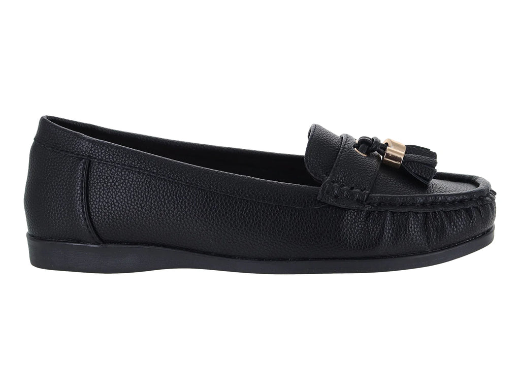 Zapato Mocasín Driver Roze Negro para Mujer