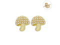 Aretes ROZE Forma de Hongo Dorado para Mujer