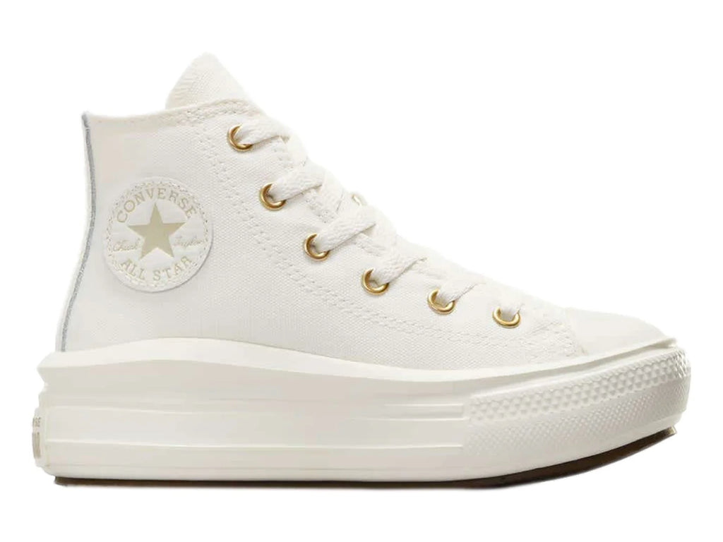 Tenis Converse CTAS Move Hi Blanco y Dorado para Niña