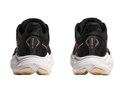 Tenis HOKA Clifton 10 Negro y Oro Rosa para Mujer