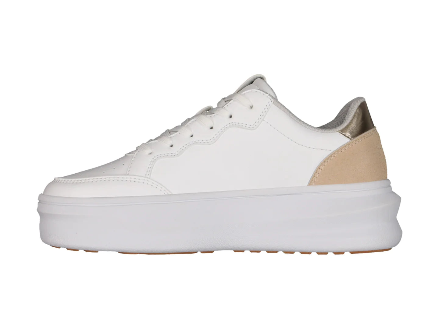 Tenis Charly Blancos con Detalles Camel para Mujer