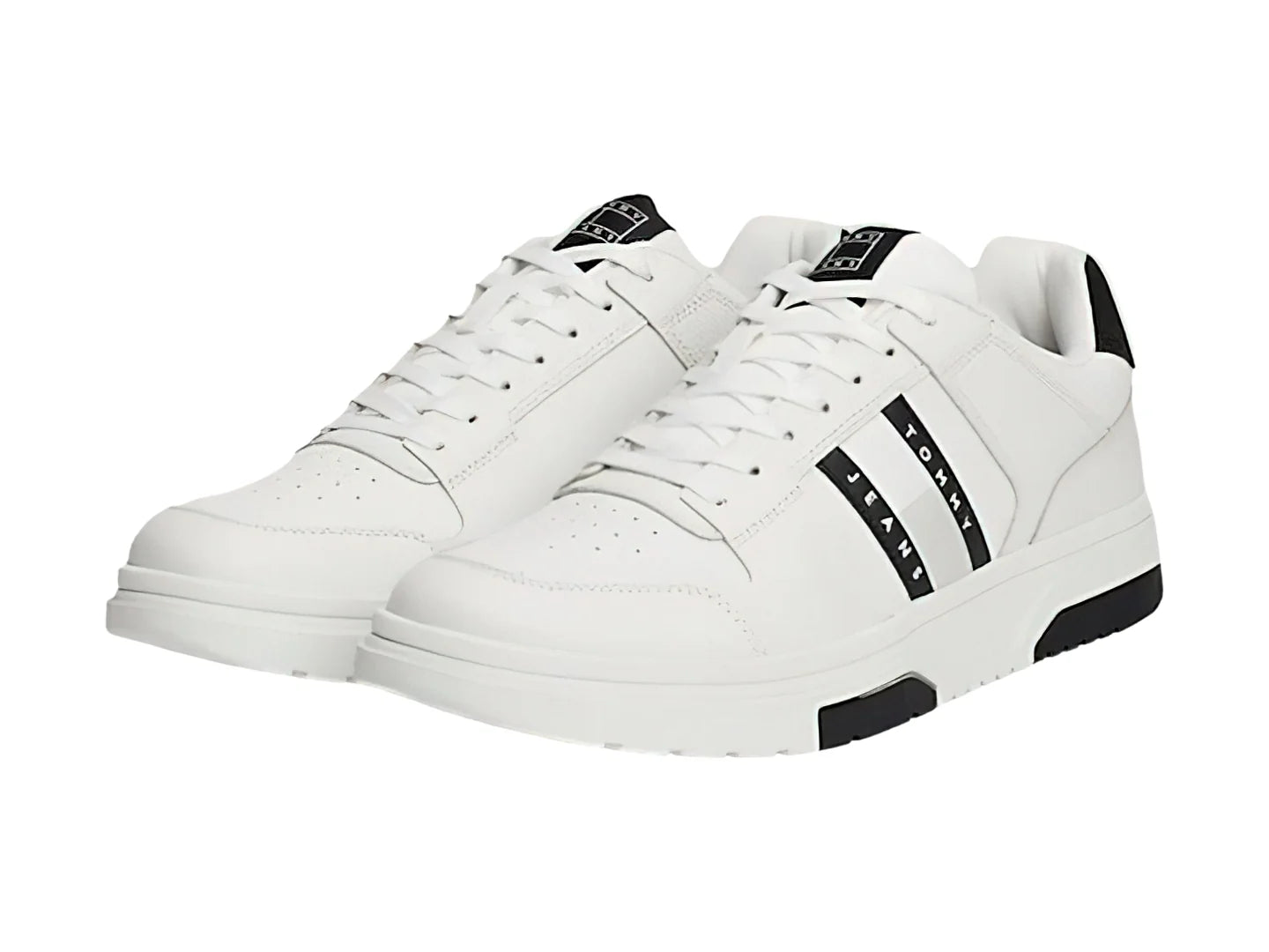 Tenis Tommy Hilfiger The Brooklyn Leather Blanco y Negro para Hombre