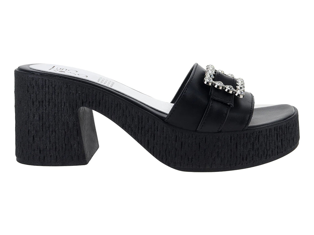 Sandalias de Tacón Luna Rosa Negro para Mujer