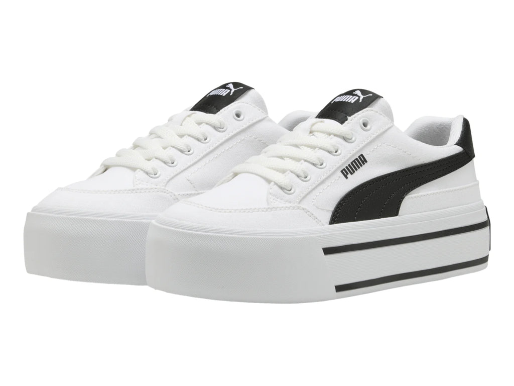 Tenis PUMA Court Classic Vulc Platform Blanco y Negro para Mujer