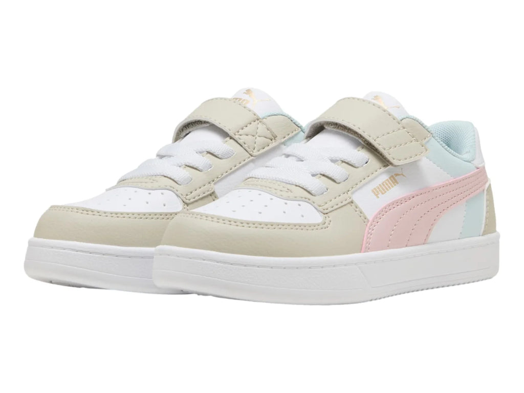 Tenis PUMA Caven 20 Block Beige y Rosa para Niña