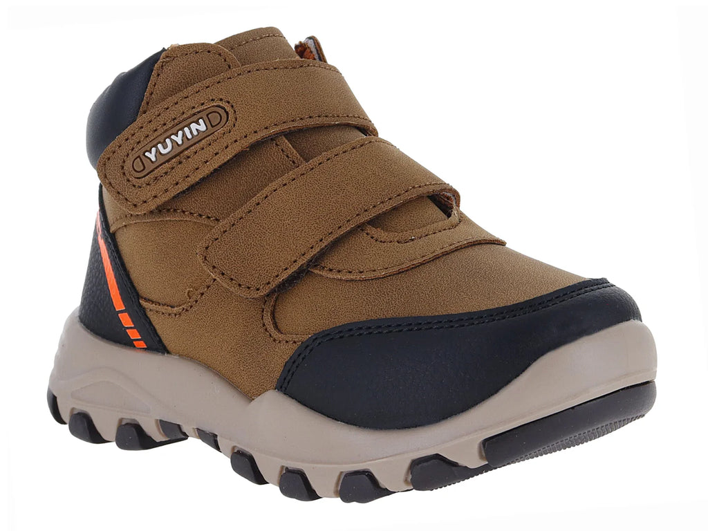Botas Militares Yuyin Color Cajeta para Niño